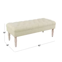 Classic Tufted Medium Bench - HomePop -Furniture Specialty Store GUEST bb1902ae 0617 4bce a43c f3f8b3a044c5