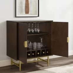 Blair Bar Cabinet Dark Brown/Gold - Crosley -Furniture Specialty Store GUEST bb854652 daf7 4845 a69a 9f911df6dca7
