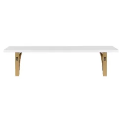 36" X 9" Corblynd Traditional Wood Wall Shelf White/Gold - Kate And Laurel -Furniture Specialty Store GUEST bb8adace 9f77 4c59 a211 944839eb769a