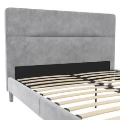 Westerleigh Upholstered Platform Bed With Minimalist Tufted Headboard Light Gray - CosmoLiving By Cosmopolitan -Furniture Specialty Store GUEST bb9b2747 05e9 4c7f 806a 0a1866d8b4a3