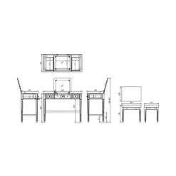 Madison Silver Vanity Set Silver - Linon -Furniture Specialty Store GUEST bc7ac375 ece7 406b 9505 a53518660f13