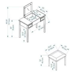 Butterfly Vanity And Stool - Linon -Furniture Specialty Store GUEST bcc9439e 57c4 4694 aeed c13a2c407e5f