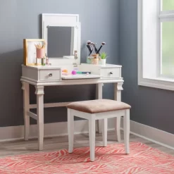 Adler Vanity Set White - Linon -Furniture Specialty Store GUEST bdff644c 8828 48df 863e 7ae04123fa9e