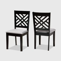2pc Caron Upholstered Wood Dining Chair Set - Baxton Studio -Furniture Specialty Store GUEST be2bf5d9 f194 49b7 b504 25b6ed60b7dc