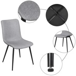Yaheetech Set Of 4 Dining Chairs With Ventilate Fabric Cushion Metal Legs For Kitchen Living Room, Gray 9 Yaheetech Set Of 4 Dining Chairs With Ventilate Fabric Cushion Metal Legs For Kitchen Living Room, Gray -Furniture Specialty Store GUEST bec4da77 2fb6 44a9 842b b61a2d88aa93