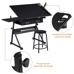 Yaheetech Drafting Table & Stool Set All-in-One Drawing Table 12 Yaheetech Drafting Table & Stool Set All-in-One Drawing Table -Furniture Specialty Store GUEST bf052771 f5b0 4d5f a996 f32643b17858