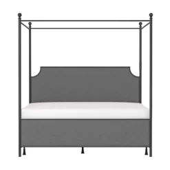 Mcarthur Metal And Upholstered Canopy Bed Matte Black/Gray Fabric - Hillsdale Furniture -Furniture Specialty Store GUEST bf96ab47 a11e 490d 859e dae0ed89a45a