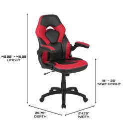 BlackArc Gamma Gaming Desk & Chair Set - Black & Red High Back Gaming Chair With Flip-Up Arms; Desk With Detachable Headphone Hook/Cupholder -Furniture Specialty Store GUEST bfb78509 62a7 452a 94c7 5b918b22832e