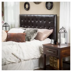 California/King Austin Tufted Bonded Leather Headboard Brown - Christopher Knight Home -Furniture Specialty Store GUEST c1b6dfae fef9 4ec9 bb82 1bfd313a1090