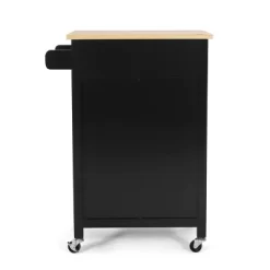 Maynard Contemporary Glass Paneled Kitchen Cart Natural/Black - Christopher Knight Home -Furniture Specialty Store GUEST c2066d52 d45d 4734 82b5 b2f1794b4cb5