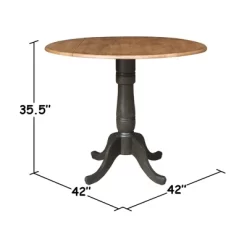 5pc 42" Round Dual Drop Leaf Counter Height Dining Table With 4 Splat Back Stools Hickory/Washed Coal - International Concepts -Furniture Specialty Store GUEST c22a0e7f 6afe 425a afcc 0379270f4b4a