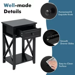 Costway Nightstand Chair Side End Table With Drawer & Shelf Bedroom Furniture White BrownBlack -Furniture Specialty Store GUEST c23ac12b d136 4788 b911 d84950092db7