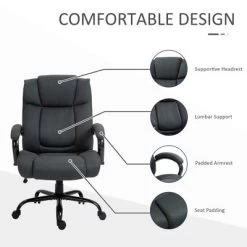 Vinsetto High Back Big And Tall Executive Office Chair 484lbs With Wide Seat Computer Desk Chair With Linen Fabric Swivel Wheels Charcoal Gray 14 Vinsetto High Back Big And Tall Executive Office Chair 484lbs With Wide Seat Computer Desk Chair With Linen Fabric Swivel Wheels Charcoal Gray -Furniture Specialty Store GUEST c261b386 4a57 4235 9847 ba030d00a723