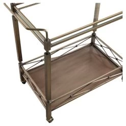 Evelyn Metal And Glass Bar Cart Antique Brass - Inspire Q -Furniture Specialty Store GUEST c2dc205b 8da2 4a98 8211 c557d6809e11