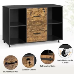 Yaheetech Vintage File Cabinet With 2 Drawers And Storage Shelves For Home, Office -Furniture Specialty Store GUEST c34b681d 0a8e 418f 962f 015c705f2e90