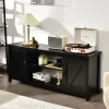 Costway 59'' TV Stand Media Console Center W/ Storage Cabinet For 65'' TV NaturalBlackCoffee -Furniture Specialty Store GUEST c36cb5e8 1d06 43eb 8810 61c52a633d6c
