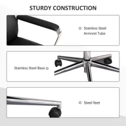 Vinsetto High Back Executive Office Chair Faux Leather Swivel Computer Desk Chair With Padded Arm, Adjustable Height, Wheels Black 14 Vinsetto High Back Executive Office Chair Faux Leather Swivel Computer Desk Chair With Padded Arm, Adjustable Height, Wheels Black -Furniture Specialty Store GUEST c3fe2f35 5010 4a7a a654 02737fc08d9e