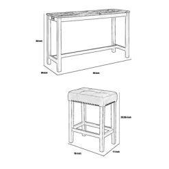 60" 4pc Bar Dining Set With Upholstered Stools Blue - Benzara -Furniture Specialty Store GUEST c418be6b 2f71 483e 8277 4611ef2cde23