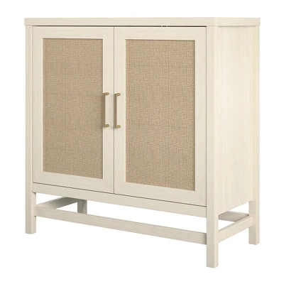 Latta 2 Door Storage Cabinet Ivory Oak/Faux Rattan - Room & Joy 7 Latta 2 Door Storage Cabinet Ivory Oak/Faux Rattan - Room & Joy - Image 5