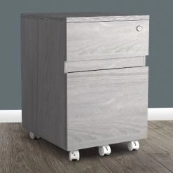 Rolling 2 Drawer Vertical File Cabinet With Lock And Storage Gray - Techni Mobili -Furniture Specialty Store GUEST c504e594 637e 487d 995a 03c2b2e66150