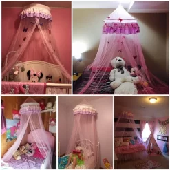 Costway Elegant Lace Bed Mosquito Netting Mesh Canopy Princess Round Dome Bedding Net -Furniture Specialty Store GUEST c64cc051 7232 4d87 b29e 78f3d80cca8e
