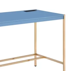 42" Midriaks Writing Desk Navy Blue/Gold Finish - Acme Furniture -Furniture Specialty Store GUEST c688bffd 48b4 4692 8e86 217ff46d1e5c