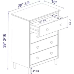 Stiva Classic Mid-Century Modern Vertical 4 Drawer Dresser - Saracina Home -Furniture Specialty Store GUEST c68dcea8 e822 48f2 ad8d f9b5bfe2eb06