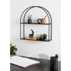 24" X 26" Monroe Metal Arch Shelf Black - Kate & Laurel All Things Decor -Furniture Specialty Store GUEST c6d39e47 082f 497f a9f1 8ec0c992d9ef