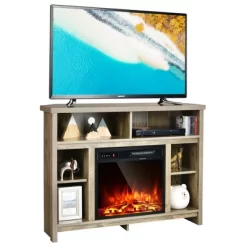 Costway 41.5'' Corner Fireplace TV Stand Storage Cabinet Electric Space Heater -Furniture Specialty Store GUEST c7bae5f9 6cb4 4167 8108 e3f98ffa1a22