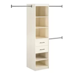 Kelly 5 Shelf 2 Drawer Closet Organizer With 3 Adjustable Hanging Rods Ivory Oak - Novogratz -Furniture Specialty Store GUEST c7dbb06c 46b0 4f09 bbae bb1242499e12