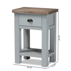 Hastin Two-Tone Wood 1 Drawer Nightstand Brown/Gray - Baxton Studio -Furniture Specialty Store GUEST c82b9de9 2fa4 4e72 a0cd 9689f08398ac