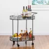 Deluxe 2 Tier Metal Oval Mirrored Bar Cart Black - Glitzhome 2 Deluxe 2 Tier Metal Oval Mirrored Bar Cart Black - Glitzhome -Furniture Specialty Store GUEST c86987e7 93a0 40ba b695 63aa1c040bf3