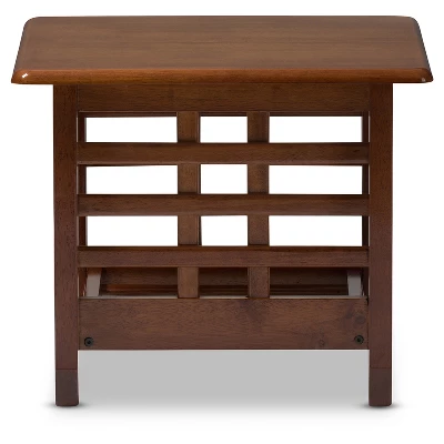 Larissa Modern Classic Mission Style Living Room Occasional End Table - Cherry Brown - Baxton Studio 4 Larissa Modern Classic Mission Style Living Room Occasional End Table - Cherry Brown - Baxton Studio - Image 2