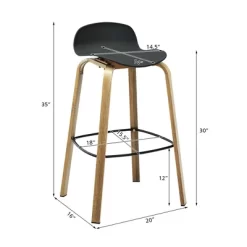 Costway Modern Set Of 4 Barstools 30inch Pub Chairs W/Low Back & Metal Legs Black -Furniture Specialty Store GUEST c8a97884 f311 4a1a 8d34 d1adb5d510f6
