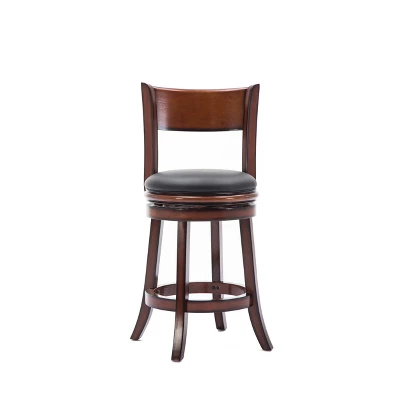 Palmetto Swivel Hardwood Counter Height Barstool Brandy - Boraam 4 Palmetto Swivel Hardwood Counter Height Barstool Brandy - Boraam - Image 2