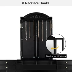 Tangkula 7 Drawers Tri-Folding Vanity Mirror Makeup Dressing Table Set W/ Necklace Hook -Furniture Specialty Store GUEST c97003ae a4a0 450e 990d 1b63cf11ff6b