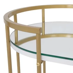 Pavillion 2 Tier Oval Bar Serving Cart Shelves With Glass Mirror Gold - Studio Designs -Furniture Specialty Store GUEST c9a4e308 e1cb 48fe 9c14 3ab4f7016cda