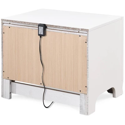 Edmond 1 Drawer Nightstand With USB White - ClickDecor 9 Edmond 1 Drawer Nightstand With USB White - ClickDecor - Image 7