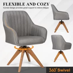 Costway Set Of 2 Swivel Accent Chair Fabric Vanity Study ArmChair W/Wood Legs 16 Costway Set Of 2 Swivel Accent Chair Fabric Vanity Study ArmChair W/Wood Legs -Furniture Specialty Store GUEST c9ff5cad 982b 45b9 bf15 895b8efeae55