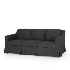 Arrastra Contemporary Fabric 3 Seater Sofa With Skirt - Christopher Knight Home -Furniture Specialty Store GUEST ca43ae3d 22b4 4e94 8257 754624c7baa0