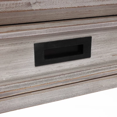 LuxenHome Gray Wood 2-Drawer 1-Shelf Console And Entryway Table 6 LuxenHome Gray Wood 2-Drawer 1-Shelf Console And Entryway Table - Image 4