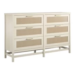 Latta 6 Drawer Dresser With Faux Rattan Ivory Oak - Room & Joy -Furniture Specialty Store GUEST cb1fa196 7596 4aa3 878e e6c5f43d055f