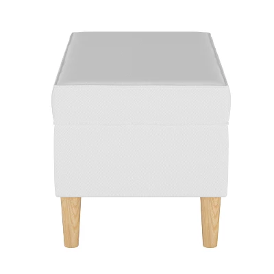 Storage Bench Twill White - Skyline Furniture 4 Storage Bench Twill White - Skyline Furniture - Image 2