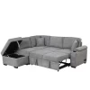 87.4" L Shape Sectional Sleeper Sofa Bed, 2 In 1 Pull Out Sofa Couch With Storage Ottoman, Cup Holder And USB Port-ModernLuxe 1 87.4" L Shape Sectional Sleeper Sofa Bed, 2 In 1 Pull Out Sofa Couch With Storage Ottoman, Cup Holder And USB Port-ModernLuxe -Furniture Specialty Store GUEST ccd3a394 e121 440f b45a 96da78e09e45