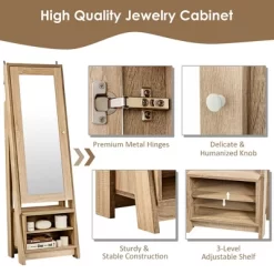 Costway Jewelry Cabinet Large Full Length Armoire 2-in-1 Stand Mirror Organizer 19 Costway Jewelry Cabinet Large Full Length Armoire 2-in-1 Stand Mirror Organizer -Furniture Specialty Store GUEST ce76ac87 69af 4f1d 8935 8080471617b1