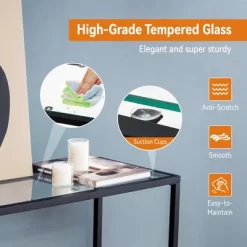 Costway Entryway Console Sofa Side Table W/Tempered Glass For Entrance Living Room -Furniture Specialty Store GUEST d06ff369 ab36 45b0 9daa 6b24cc32de27