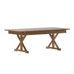 Emma And Oliver 7' X 40" Rectangular Solid Pine Folding Farm Table With Crisscross Legs -Furniture Specialty Store GUEST d138e8ea 7445 4f11 9fbb 69ddbeb51c53
