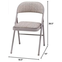 MECO Sudden Comfort Deluxe Metal Fabric Padded Folding Chair Set For Indoor Home Special Occasions Or Outdoor Events, Gray (Set Of 4) -Furniture Specialty Store GUEST d1502988 03e9 4ad8 9ada 4514799dcc74