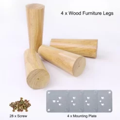 Unique Bargains Wood Furniture Legs Round Solid With Mounting Plate Replacement Feets Set Of 4 -Furniture Specialty Store GUEST d172f842 1a6b 4194 b1e9 383236f01da4
