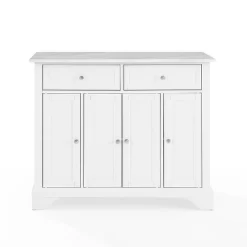 Avery Kitchen Island/Cart Distressed White/White Marble - Crosley -Furniture Specialty Store GUEST d196b911 c050 4100 bbda 1a2885ec6a6d